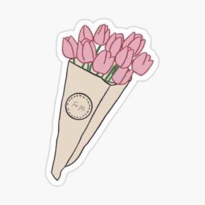 Pink bouquet sticker